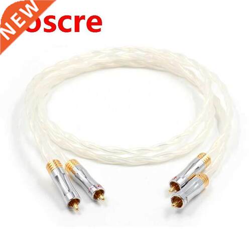 Hifi 8N OCC Copper Silver Plated RCA to RCA Cable RCA Plug t