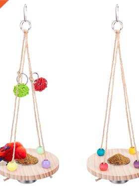 Bird Feeder Toy Colorful Accessories Stainless Steel Trough