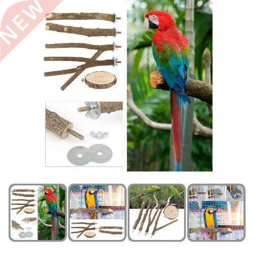 2021Dropshipping Pet Parrot Raw Wood Fork Stand Rack Toy