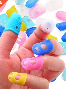 5Pcs Colorful Silicone Thimbles Hollowed Out Breathable Play
