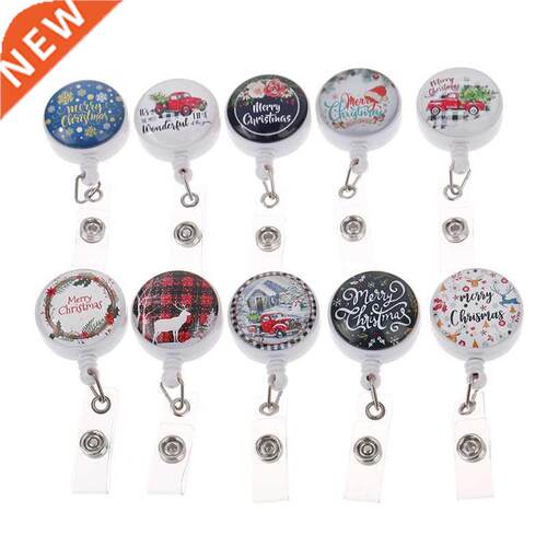 Christmas Retractable Nurse Badge Reel Clip Students Doctor