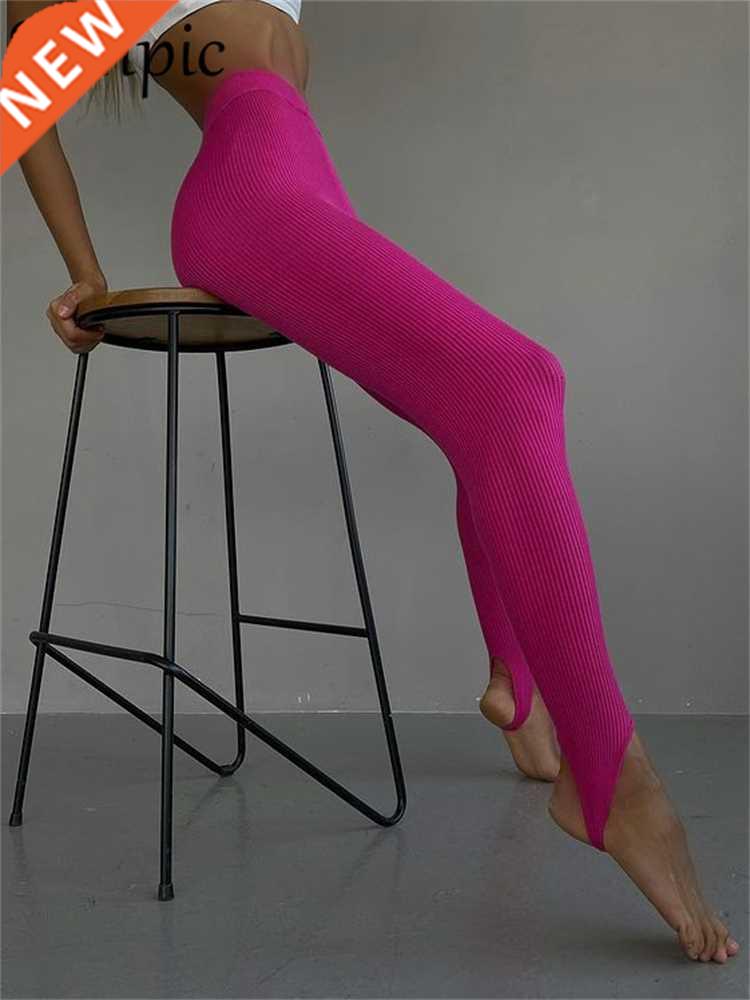 Sampic Harajuku Y2K Korean Fashion Women High Waisted Ribber