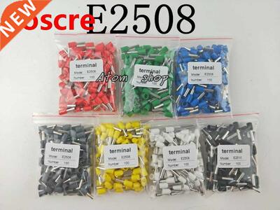100pcs E2508 2.5mm2 INSULATED BOOTLACE FERRULE TERMINALS (Bl