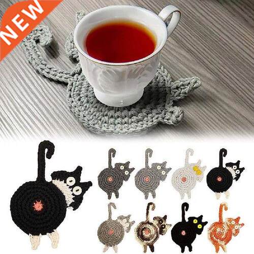 Handmade Crochet Drink Coaster Cute Animal Shape Non-slip