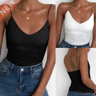 Tops Wild Woen Tank Thin Vest Satin Cais Feal Solid