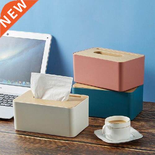 Household Simple Table Wood Grain Tissue Boxes Family