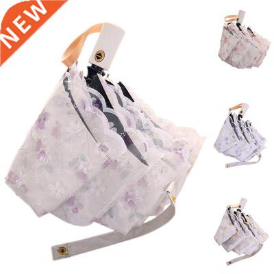 Fully Automatic Lace Sun Umbrella Three-Folding Double Layer
