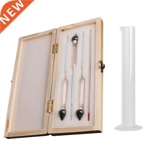 Hydrometer Tester measuring bottle wooden box Set Tools Alco