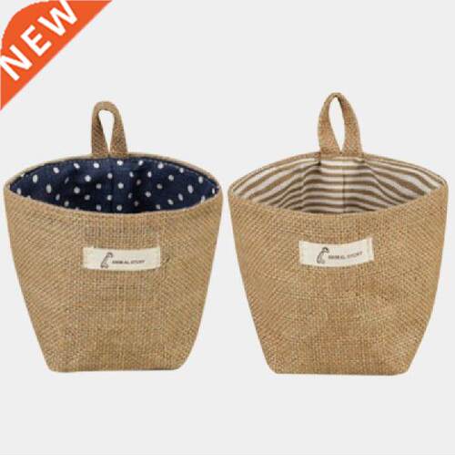2 Pcs Cotton Linen Art Flower Pot Small Sack Hanging Jute