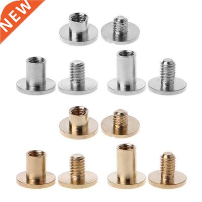 10 Pairs Brass Chicago Screws Posts Belt Button for Leather
