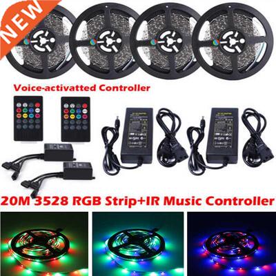 5M 10M 20M 3528/2835 RGB LED Strip Lights Tpe +20key Music