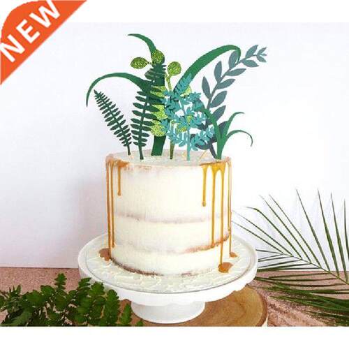 Cupcake Flags Nature Green Plant Cake Toppers Laser Jungle