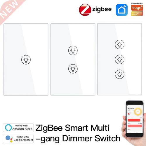 1/2/3 Gang Tuya APP Voice Control Zigbee Dimmer Smart Househ