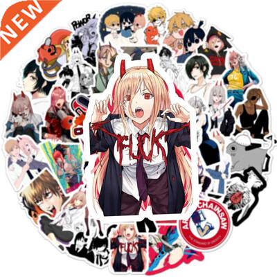 10/30/50Pcs Cartoon Stckers Chansaw Man Moble Phone Note