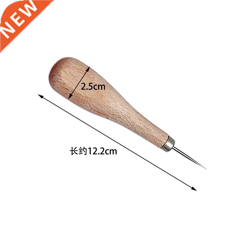 1pcs Leather Craft Wooden Diamond Rhombus handle Awl DIY Lea