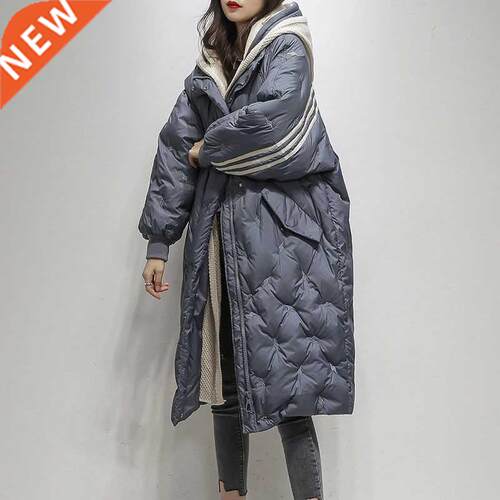 Hooded 90 White Duck Down Coat Women Long Jacket Winter Loos