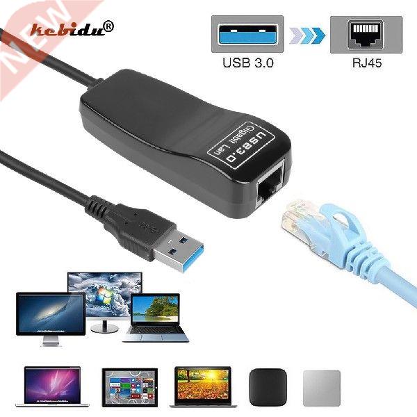 kebidu External Network Card LAN Adapter AX88179 For PC