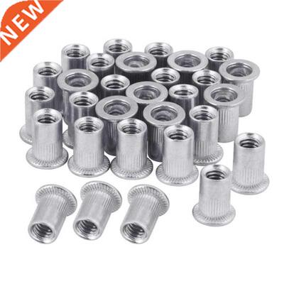 300Pcs Aluminum Alloy Rivet Nut Flat Head Threaded Rivet Ins