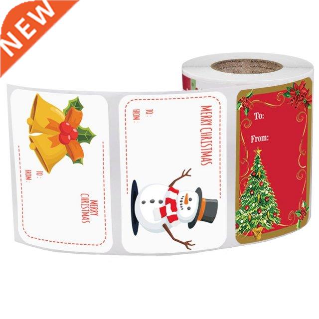 250pcs/roll Christmas Gift Name Tags XMAS Stickers 6 Designs