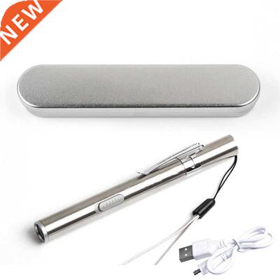 Mini LED Pen Medical Flashlight Stainless Steel Rechargeable