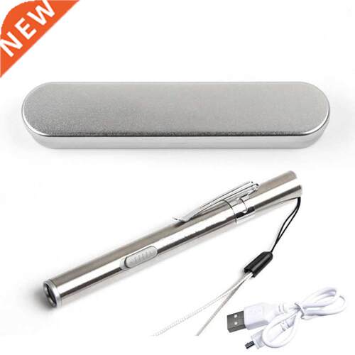 Mini LED Pen Medical Flashlight Stainless Steel Rechargeable