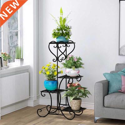 Metal Plant Shelf Flower Display Stand Garden Planter Holder