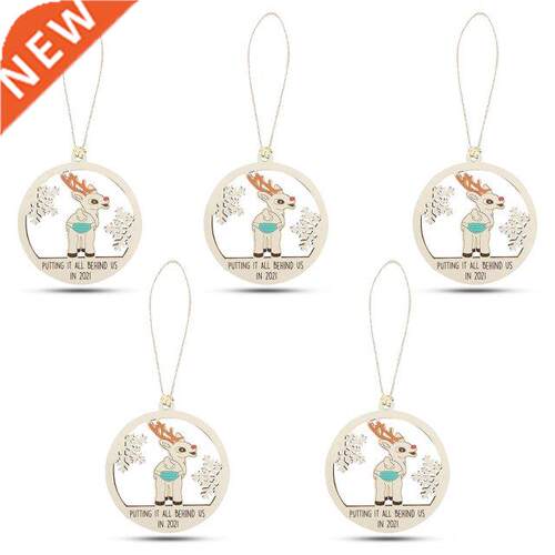5Pcs Christmas Hanging Ornament Xmas Tree Wooden Pendant Hom