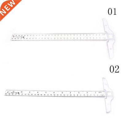 1PCS Plastic T Shape Ruler Clear Transparent Measurements St
