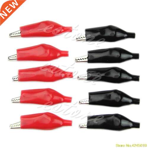 10x Crocodile Test Clip Alligator LeadsFor Electrical Jumper
