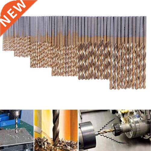 60pcs/Set Titanium Coated High Speed Drill Bit Set Hex Shank