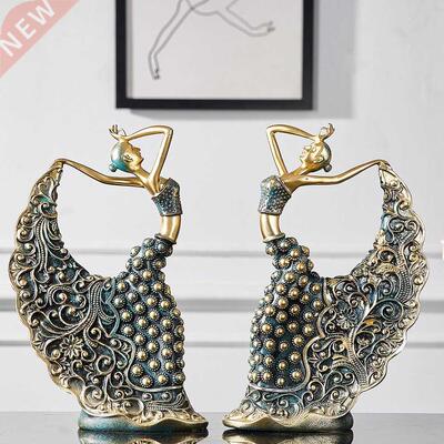 Peacock Dancer Figurine Resin Handcarfts Dancing Girl Statu