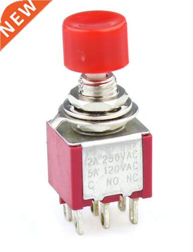 Momentary 1  NC DPDT Red Cap Push Button Switch AC 120V