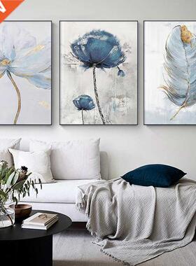Scandinavian Flower Art Abstract Painting Print Feather Dec