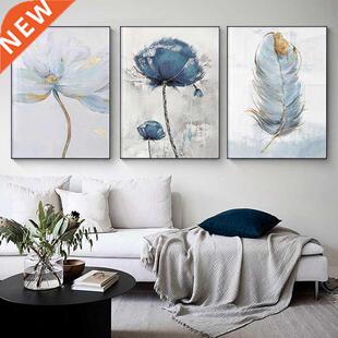 Scandinavian Flower Art Abstract Painting Print Feather Dec