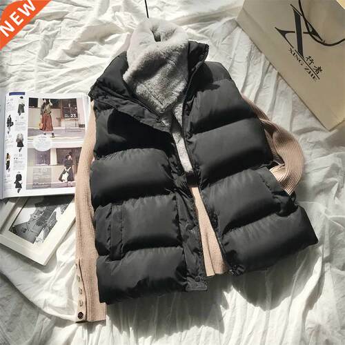 Women Winter Warm Cotton Padded Puffer Vests Sleeveless Park