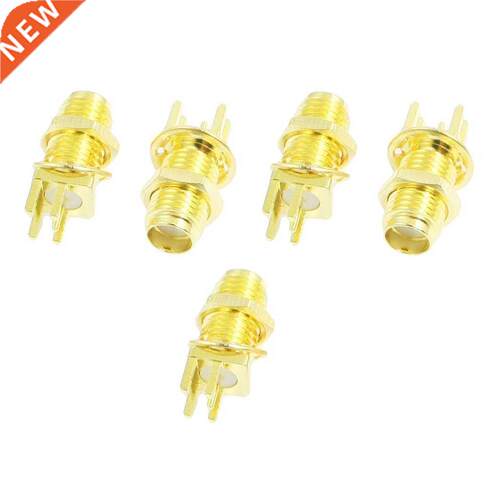 5 Pcs SMA Male Plug Center Solder PCB Mount RF Connectors Go