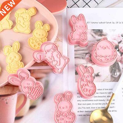 6pcs/lot Easter Pink Cute Bunny Egg Cake Cookie Mold