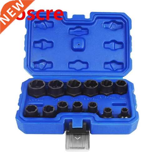 13Pcs Impact Damaged Bolt Nut Remover Extractor Socket Tool