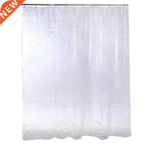 3D Bath Shower Curtain Clear Cubes Water Transparent