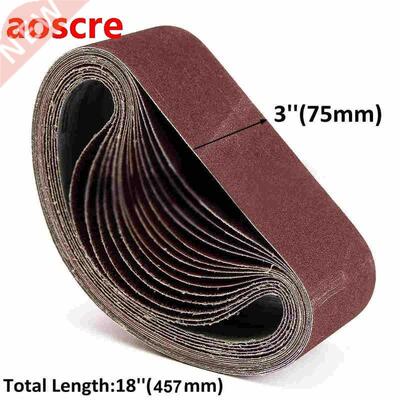 10Pcs 75x457mm Sanding Belts P40 - P1000 Abrasive Sanding Sc