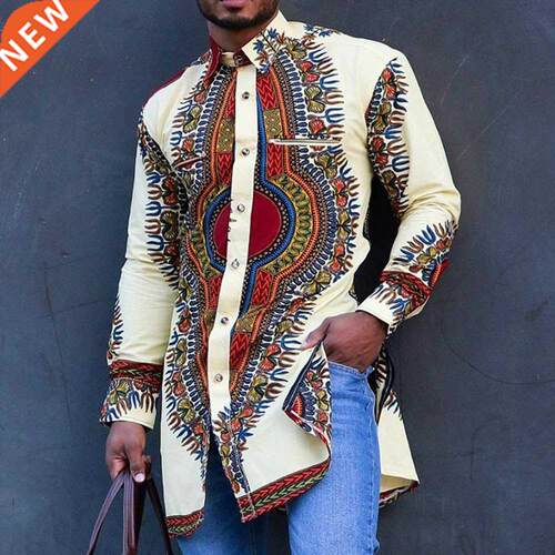 Autumn and Spring Fashion Style African Men Printing Polyest