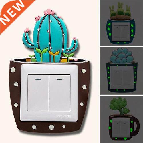 Cute Cartoon D stickers Cactus Fluorescent Wall Stickers