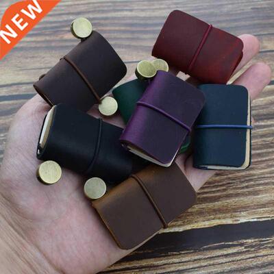 Small Leather Notebook Mini Vintage Retro Cute Kawaii Portab