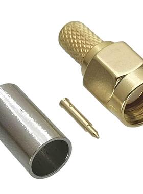 1Pcs Connector SMA Male plug Crimp For RG58 RG142 LMR195 RG4