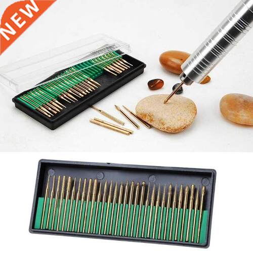 30Pcs 3mm hand Titanium Coated Diamond Burs Bit Set Dremel A