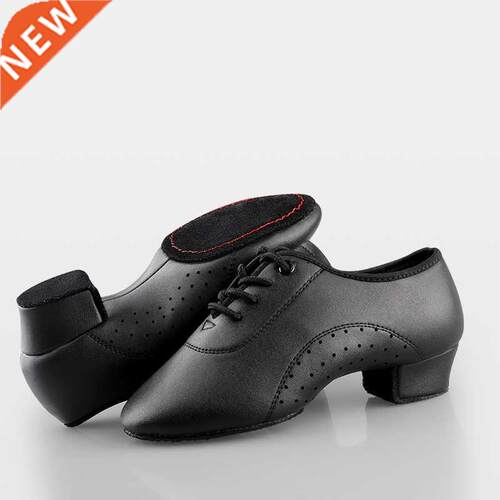 Men Latin Dance Shoes Black Low Heels Ballroom Dancing Shoes
