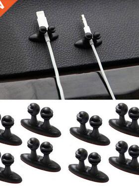 8Pcs/set Adhesive Cable Winder Car Interior Cable Clip Earph