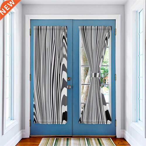 Zebra Black And White Stripes Door Curtain Kitchen Bedroom