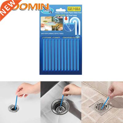 HOOMIN 12Pcs/set Drain Toilet Pipe Cleaner Sink Clogging