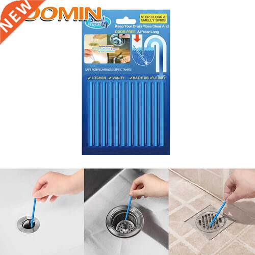 HOOMIN 12Pcs/set Drain Toilet Pipe Cleaner Sink Clogging